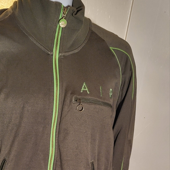 Vintage Nike Air Flight Track Jacket Men’s M Grey/Green - Picture 4 of 11